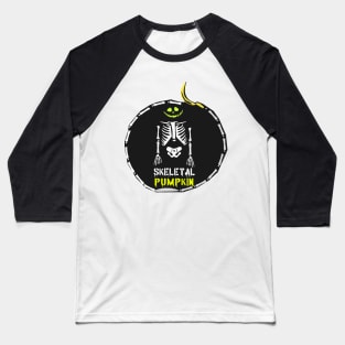 Skeletal Pumpkin Baseball T-Shirt